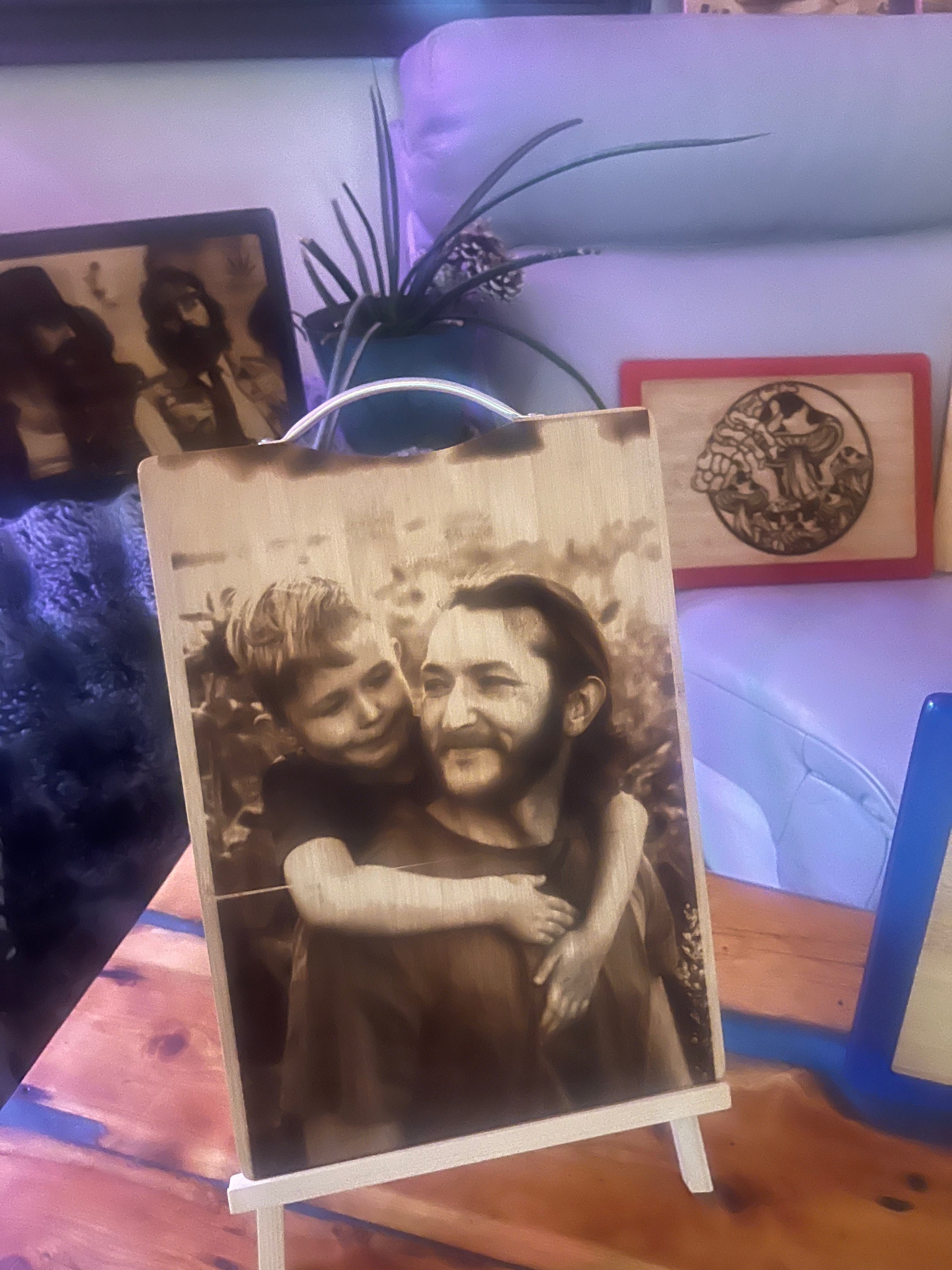 High-Quality Bamboo Laser Engraved Portrait Style Photograph