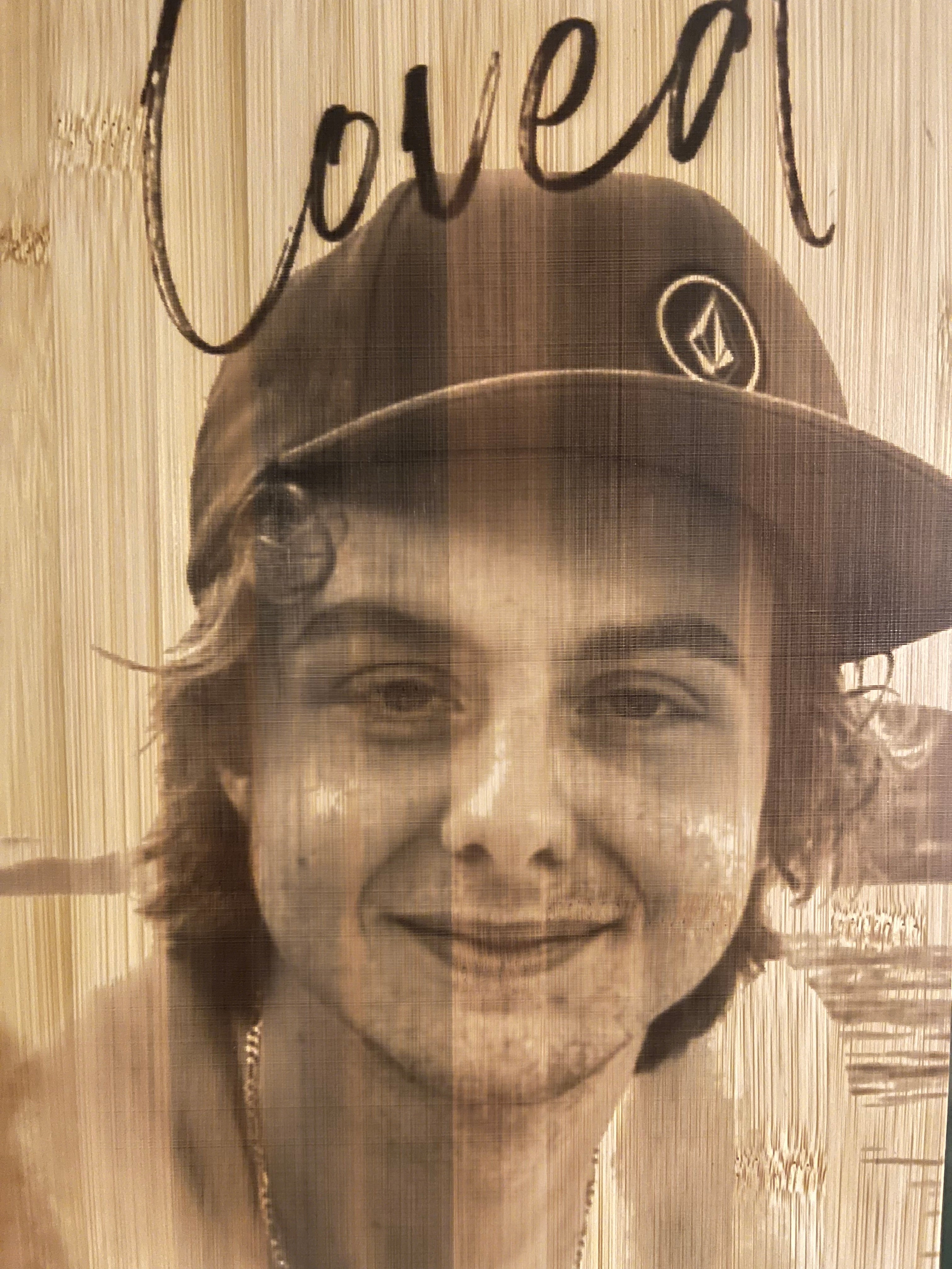 Laser Engraved Wood Portrait  20×30 cm
