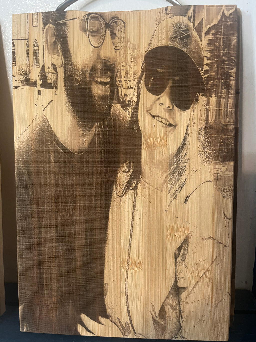 High-Quality Bamboo Laser Engraved Portrait Style Photograph