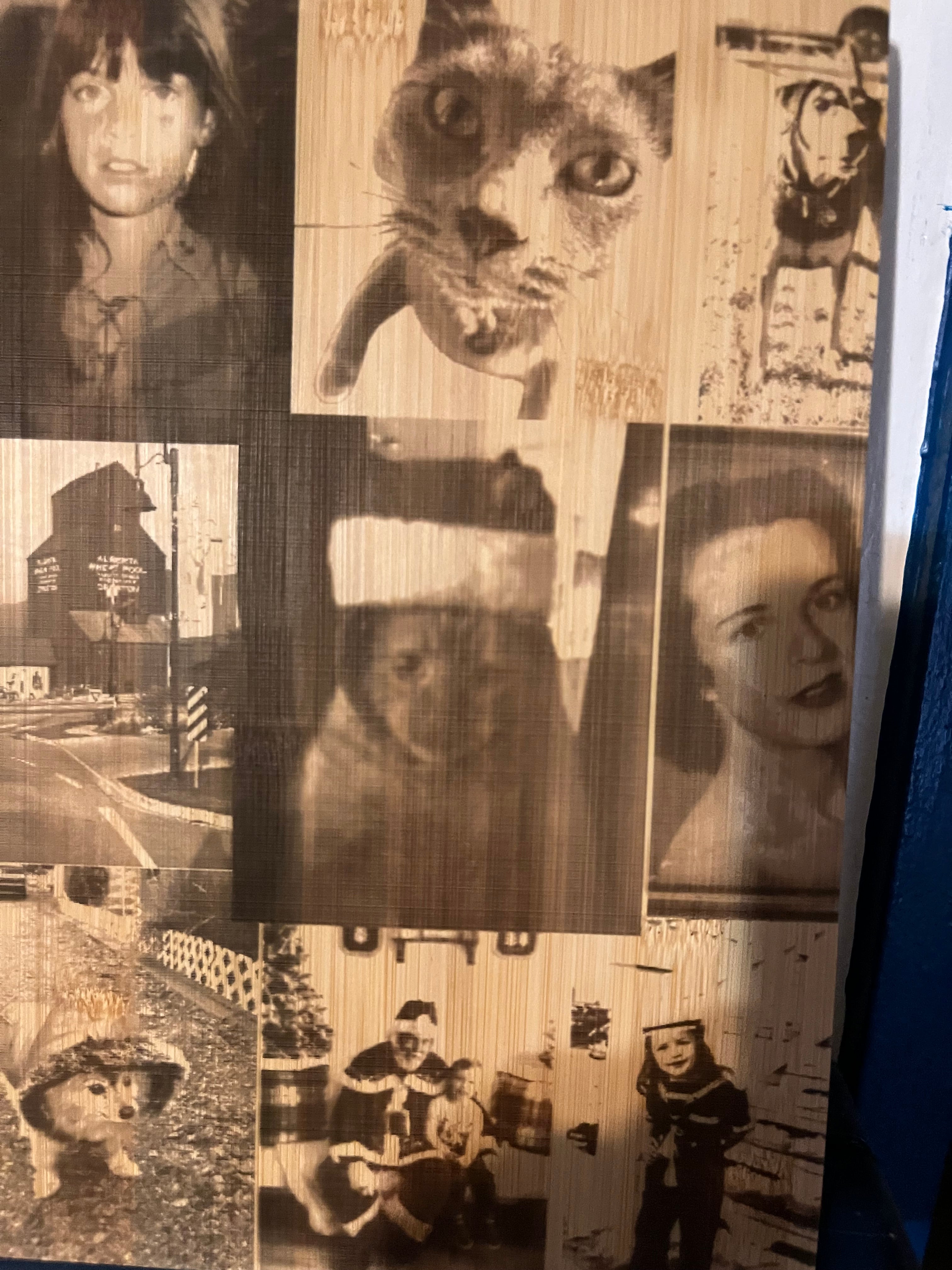 Custom Laser-Engraved Collage Portrait (Up to 9 Photos)